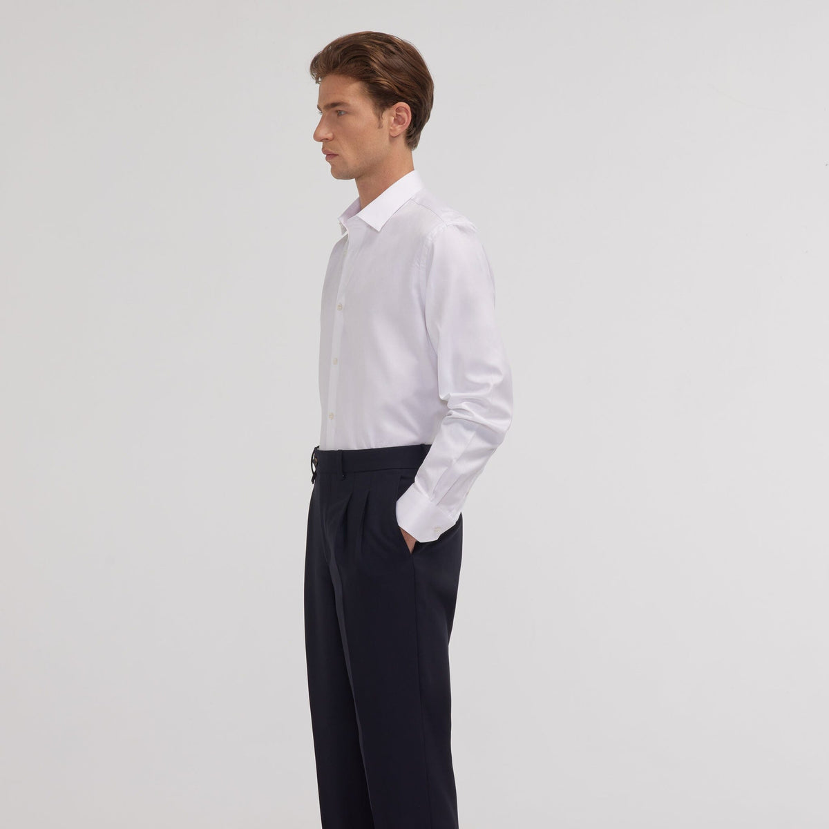 Chemise En Chevron Double Retors Blanche