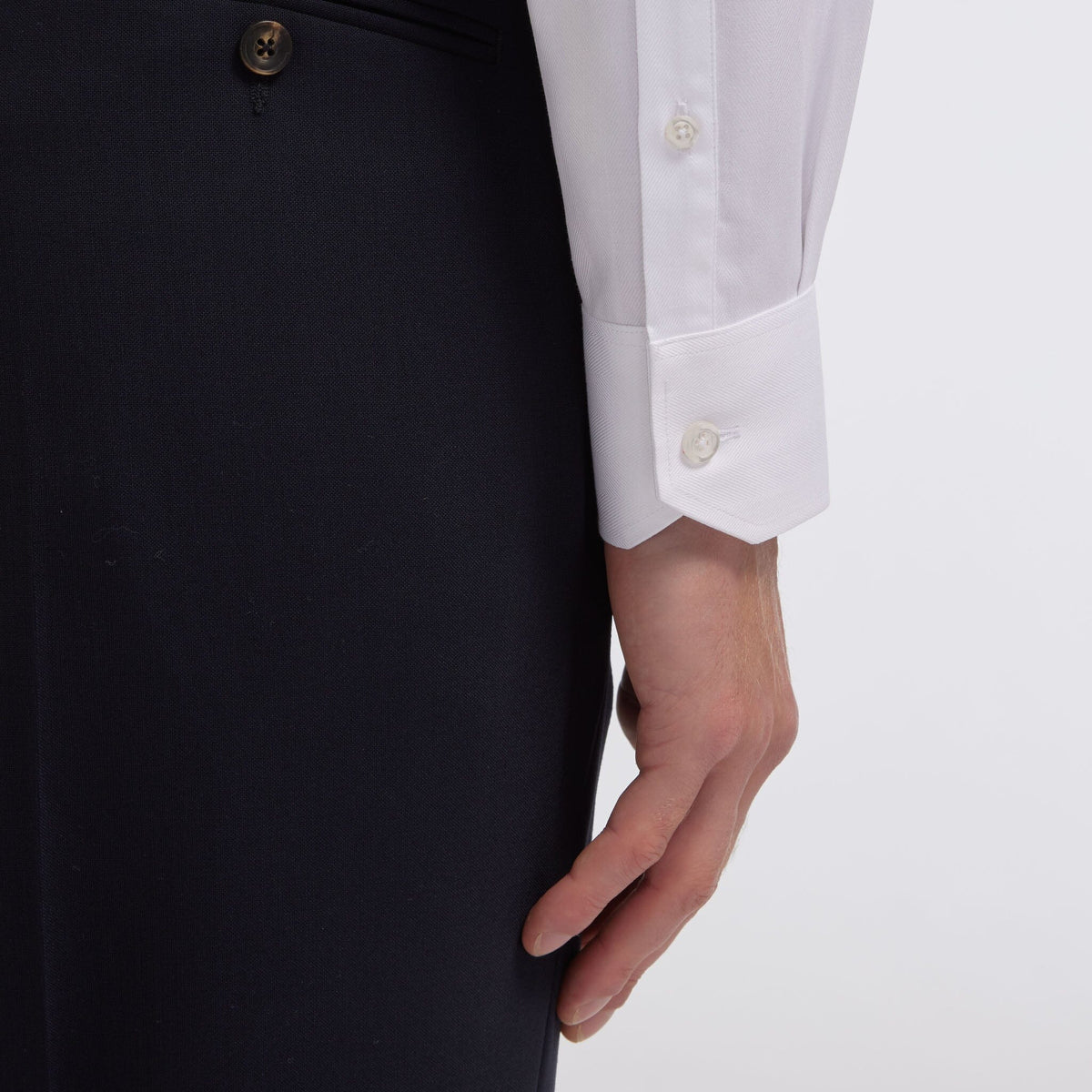 Chemise En Chevron Double Retors Blanche