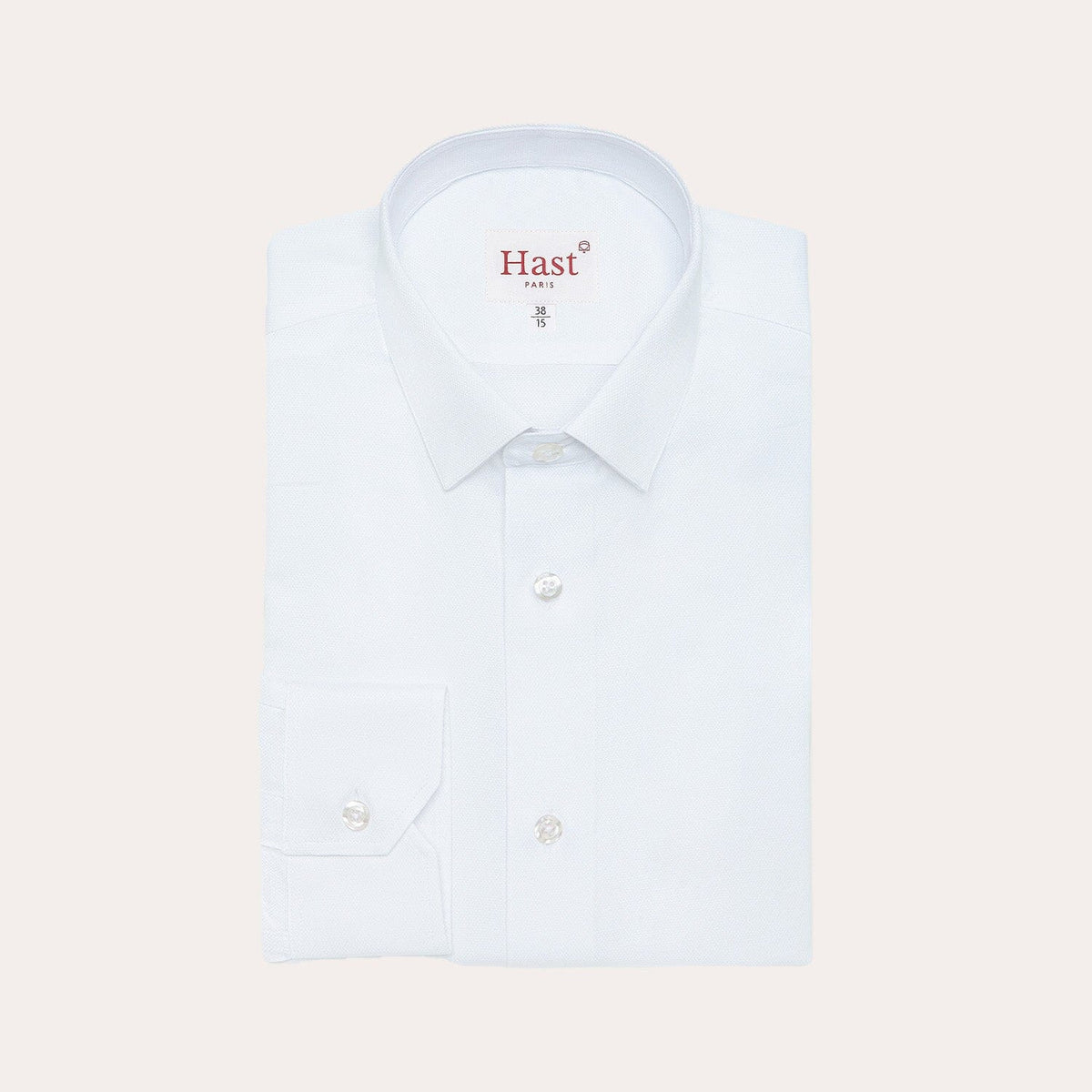 Chemise En Dobby Double Retors Blanche