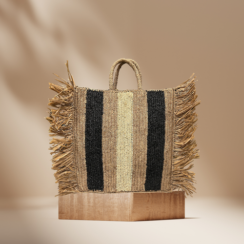 Frangia bag - Brown & Black & Beige