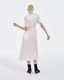Robe Longue Rose Clair Manches Courtes - Femme