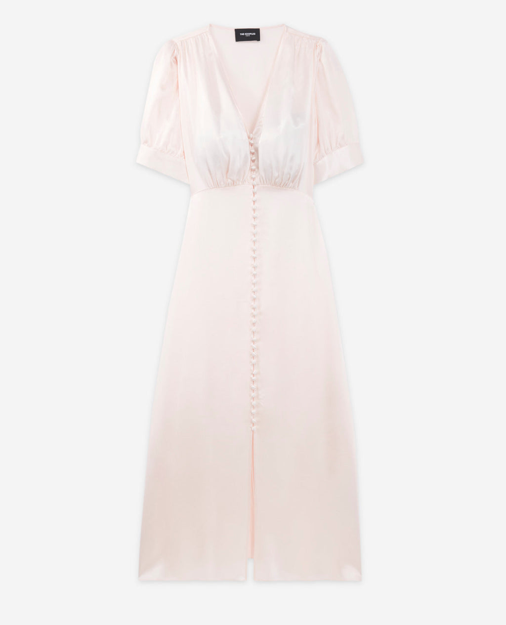 The Kooples - Vestido Largo Rosa Claro Mangas Cortas - Mujer