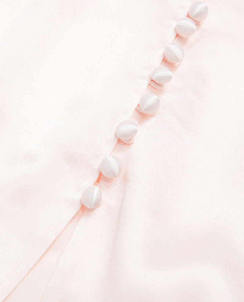 Robe Longue Rose Clair Manches Courtes - Femme