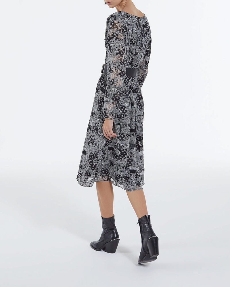 Vestido largo con estampado de bandana - Mujer