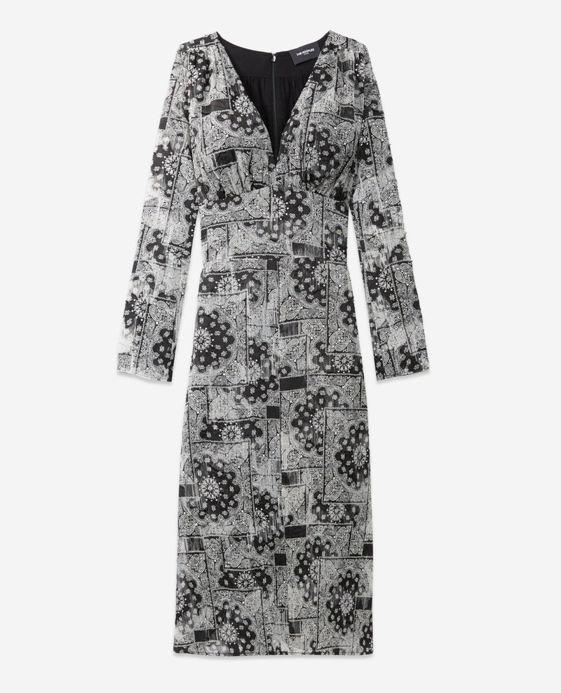 Vestido largo con estampado de bandana - Mujer