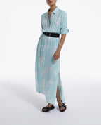 Light Blue and White Printed Dress - Women