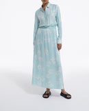 Vestido estampado celeste y blanco - Mujer