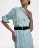 Vestido estampado celeste y blanco - Mujer