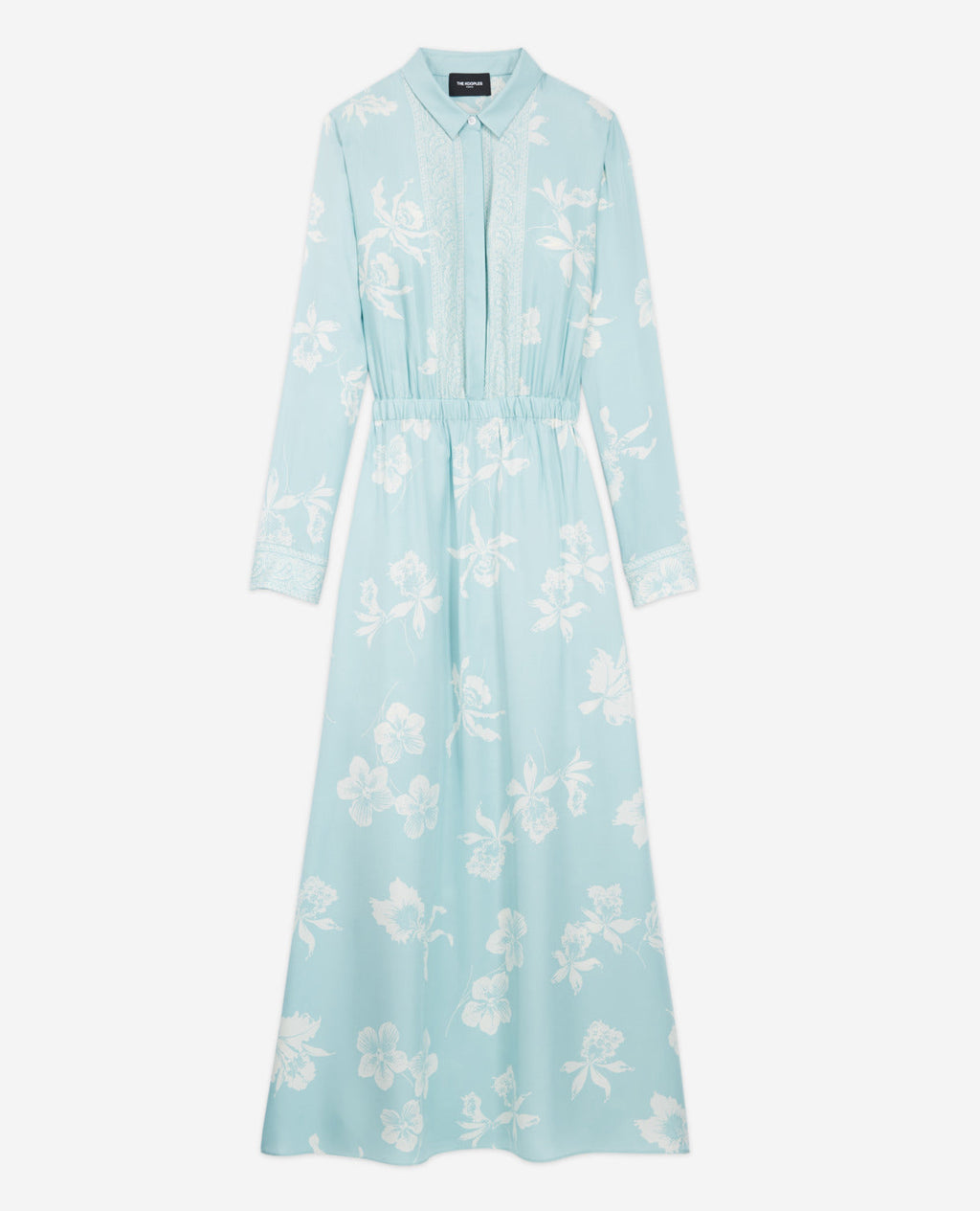 Light Blue and White Printed Dress - Women