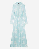 Vestido estampado celeste y blanco - Mujer