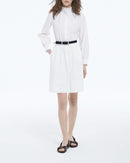 The Kooples - Robe Blanche En Coton Col Montant Boutonnée - Femme