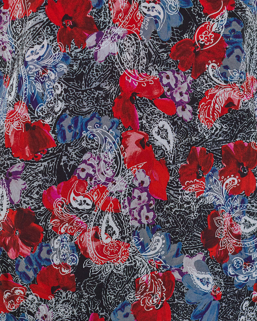 Short Floral Print Silk Dress - Women