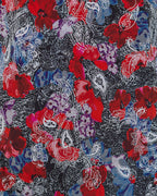 Short Floral Print Silk Dress - Women