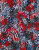 Short Floral Print Silk Dress - Women