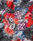 Short Floral Print Silk Dress - Women