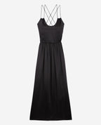 The Kooples - Long Black Silk Dress With Thin Straps - Women
