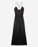 The Kooples - Vestido Largo De Seda Negro Tirantes Finos - Mujer