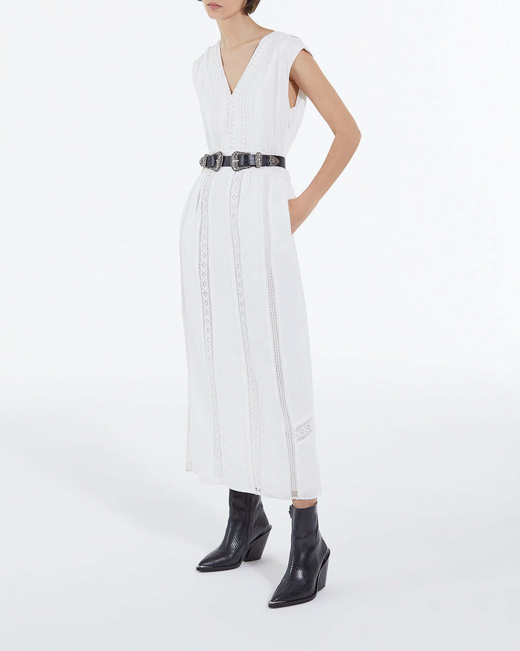The Kooples - Vestido Crudo Sin Mangas Con Detalle Bordado - Mujer