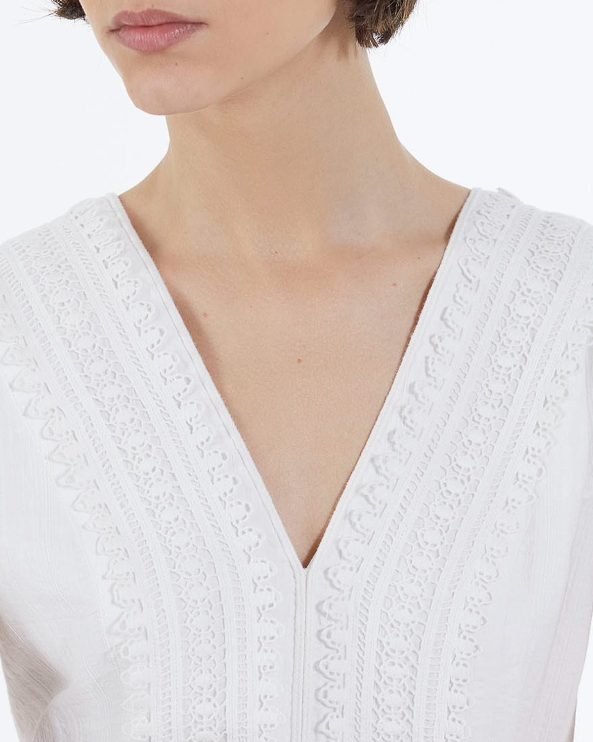 The Kooples - Vestido Crudo Sin Mangas Con Detalle Bordado - Mujer