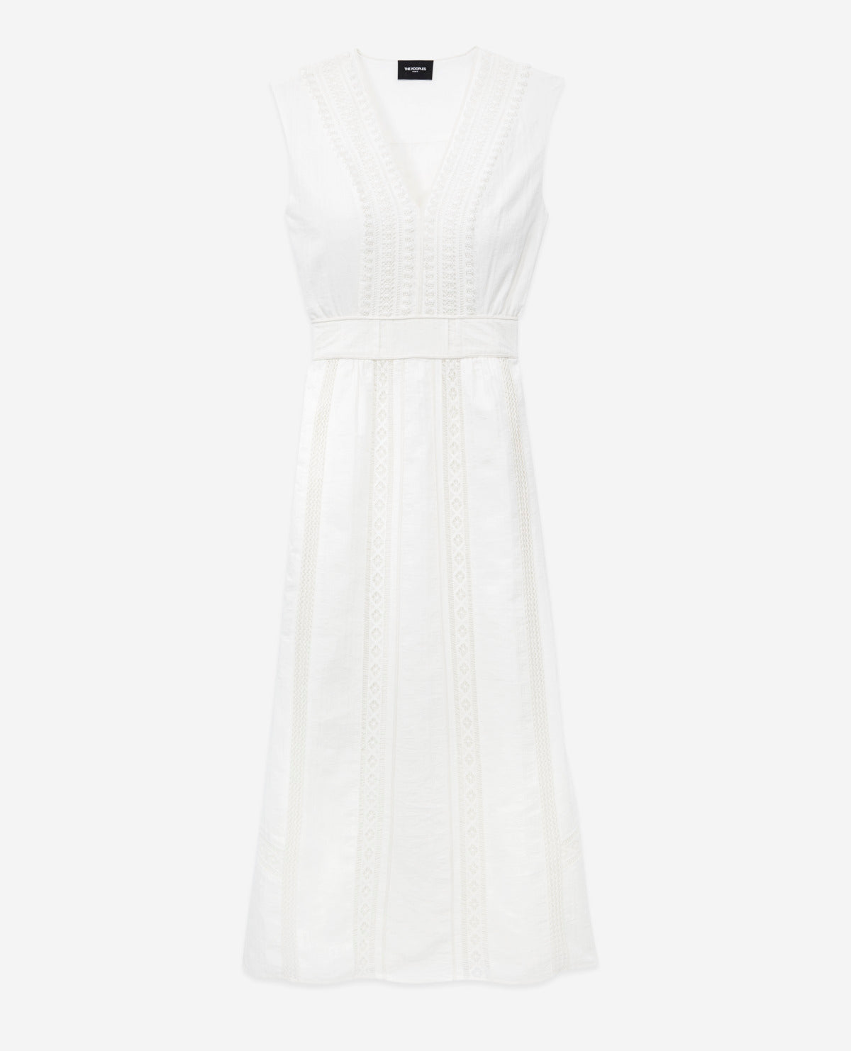 The Kooples - Vestido Crudo Sin Mangas Con Detalle Bordado - Mujer
