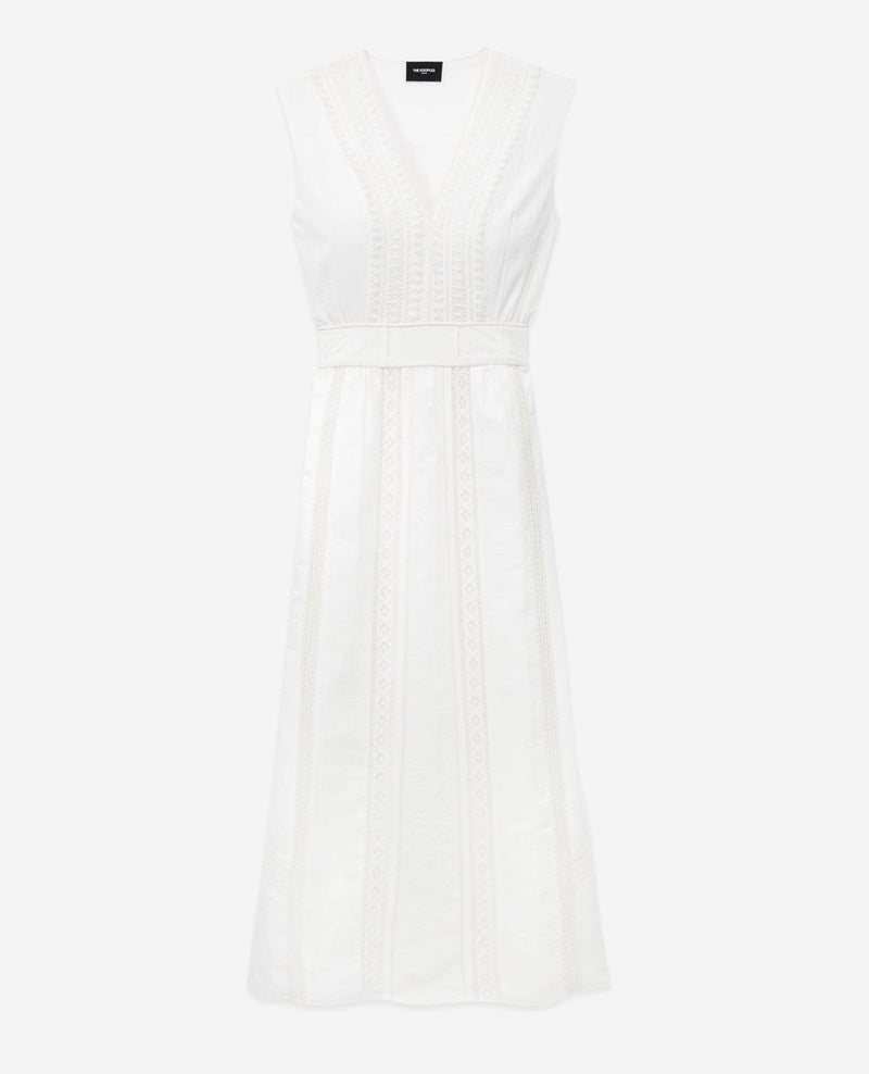 The Kooples - Robe Sans Manches Écrue Détail Brodé - Femme