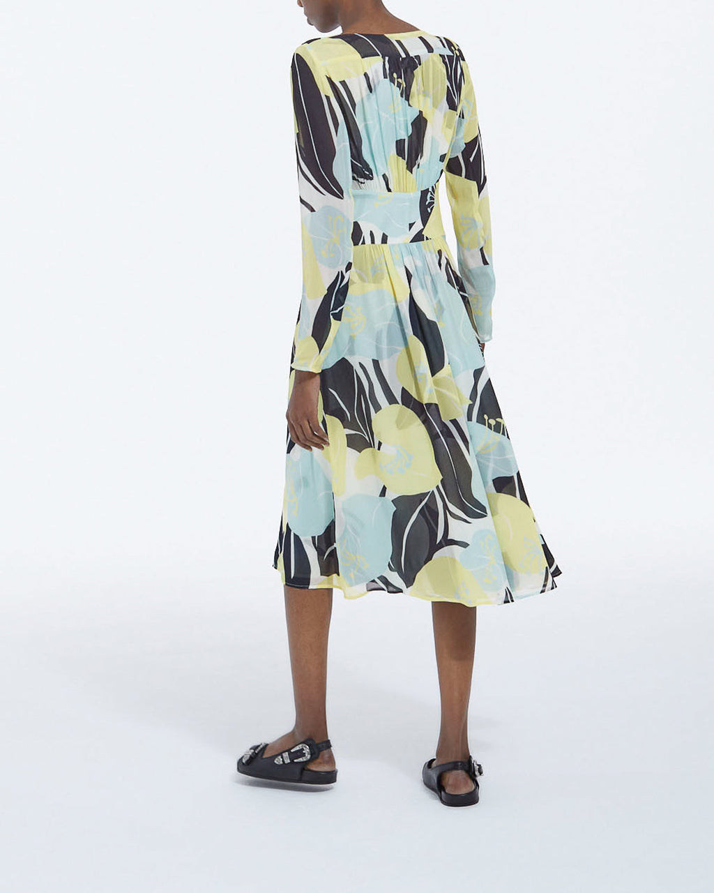 Vestido largo ligero estampado con estampado floral - Mujer