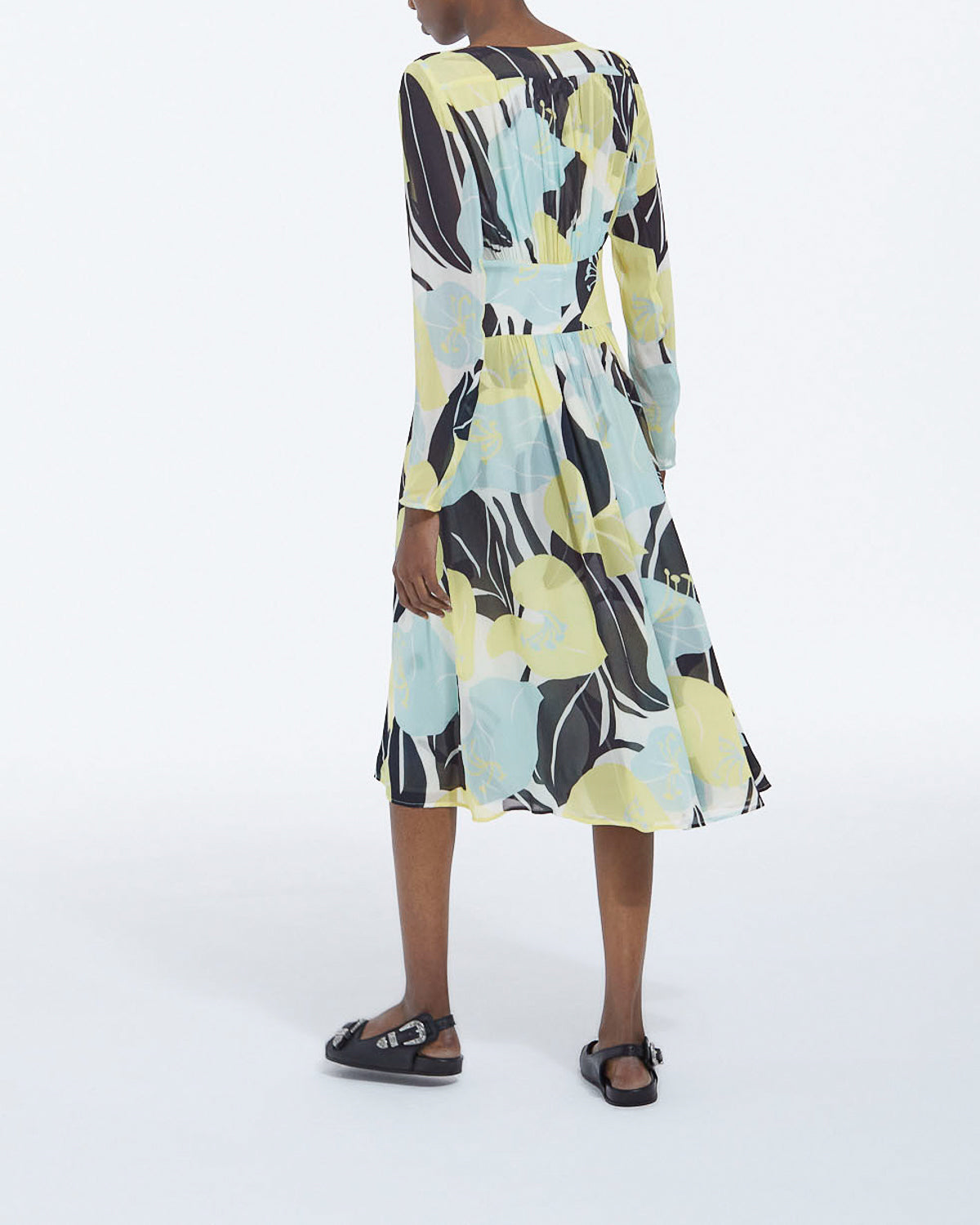 Vestido largo ligero estampado con estampado floral - Mujer