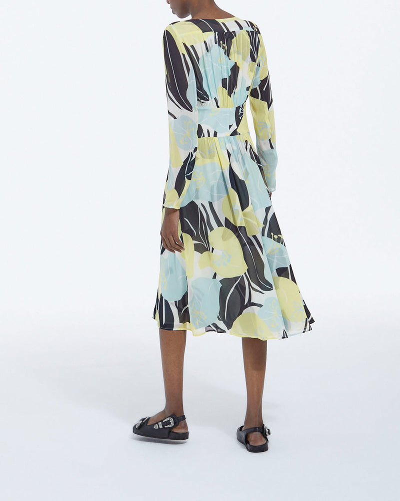 Vestido largo ligero estampado con estampado floral - Mujer