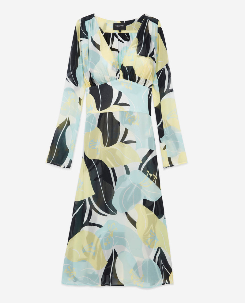 Vestido largo ligero estampado con estampado floral - Mujer