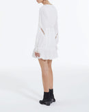 Robe Légère Blanche Courte Détails Brodés - Femme