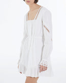 Robe Légère Blanche Courte Détails Brodés - Femme