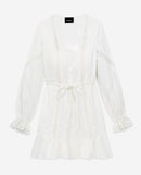 Robe Légère Blanche Courte Détails Brodés - Femme