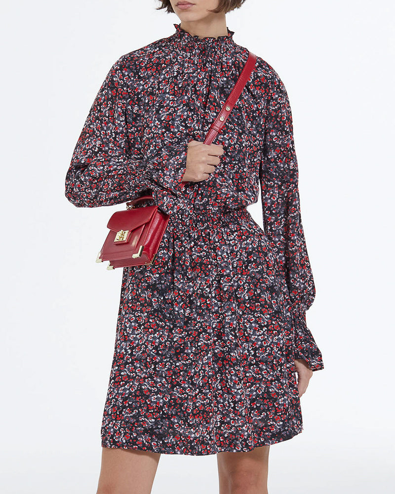 Vestido corto ajustado con estampado floral - Mujer