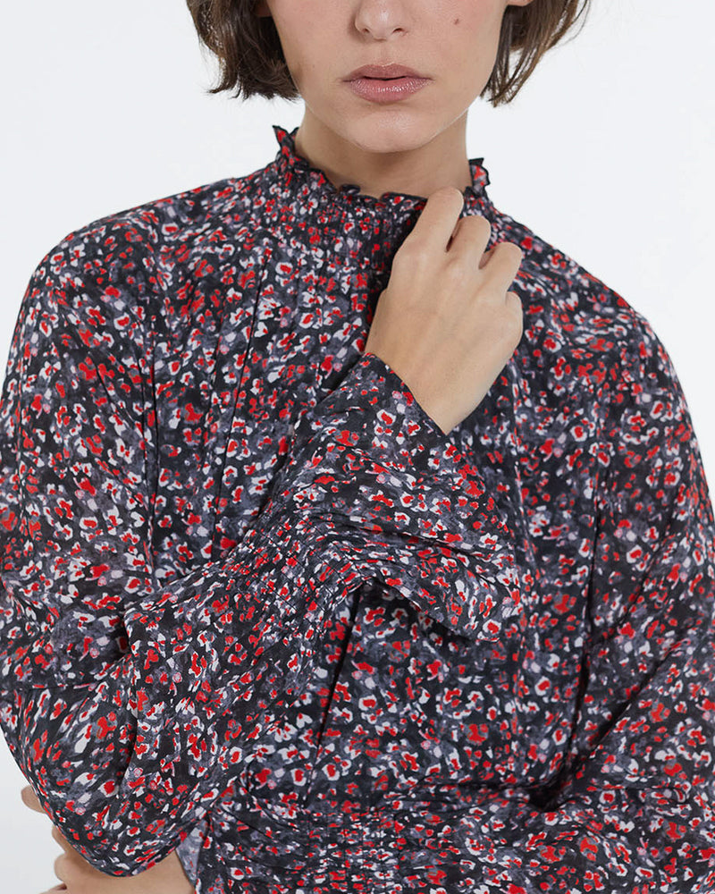 Vestido corto ajustado con estampado floral - Mujer