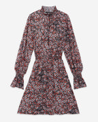 Short Fitted Floral Print Dress - Women