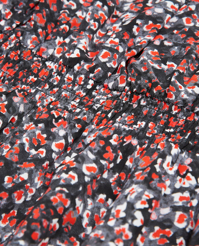 Vestido corto ajustado con estampado floral - Mujer