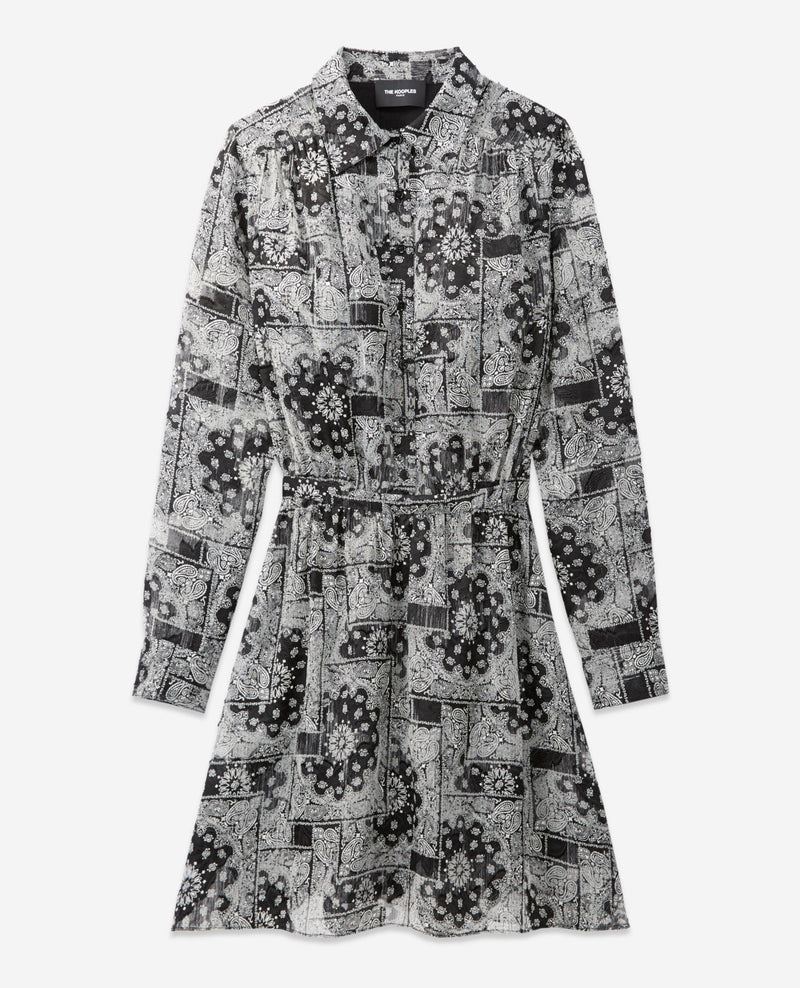 Vestido corto con estampado de bandana - Mujer