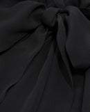 Robe Courte Kimono Ceinturée En Viscose Soie - Noir - Femme