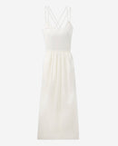 Robe Longue Été Écrue À Fines Bretelles - Femme