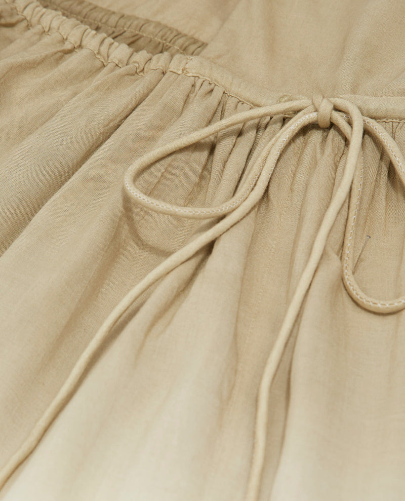 Vestido largo sin espalda sin mangas degradado caqui - Mujer
