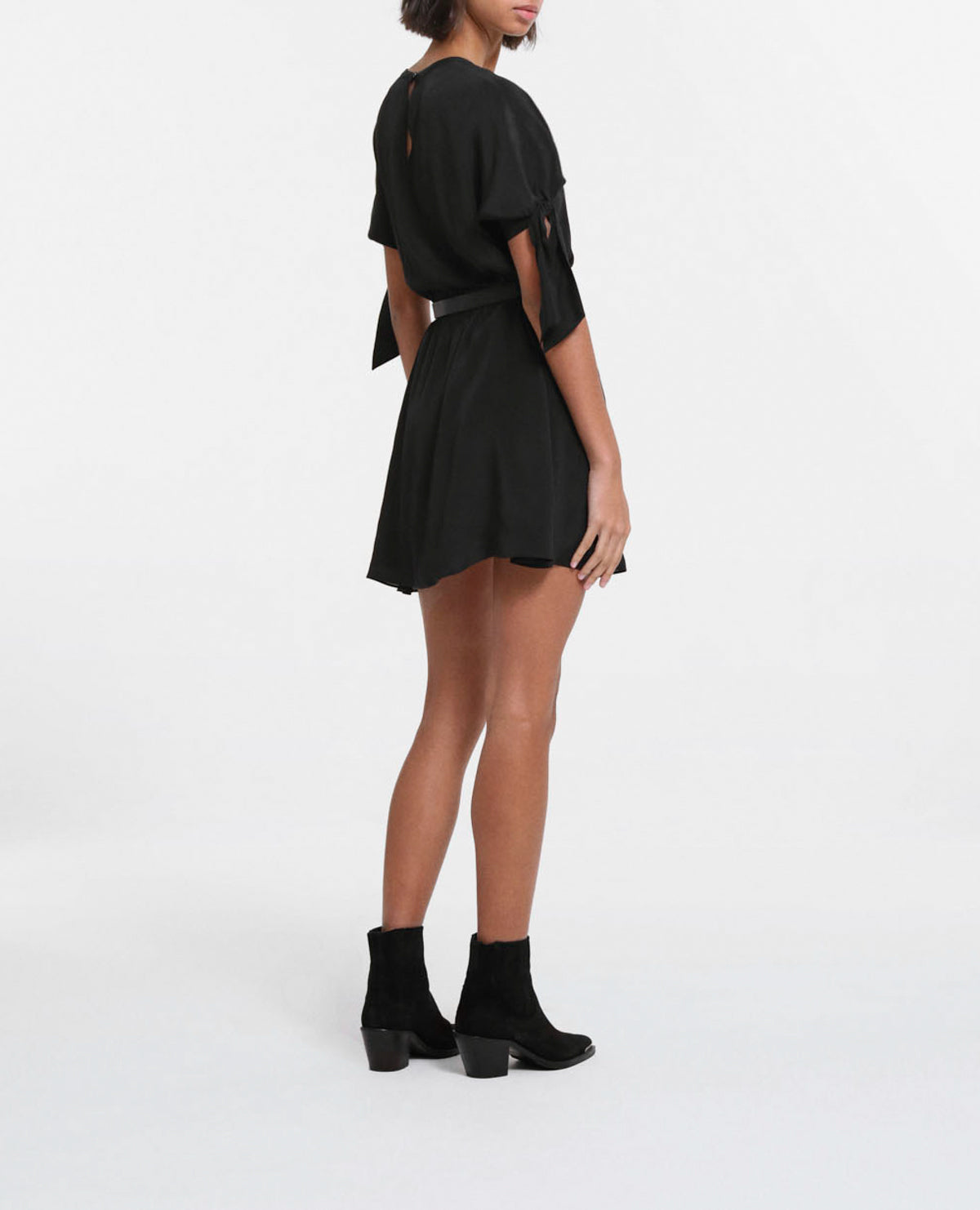 The Kooples - Short Black Dress With Short Sleeves With Bows - Women
