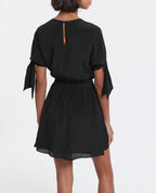The Kooples - Short Black Dress With Short Sleeves With Bows - Women