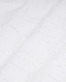 Robe Longue Brodée Coton Blanche Col Rond - Femme