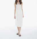 Long White Sleeveless Lace Dress - Women