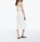 Long White Sleeveless Lace Dress - Women