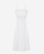 Long White Sleeveless Lace Dress - Women