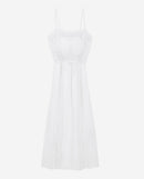 Long White Sleeveless Lace Dress - Women