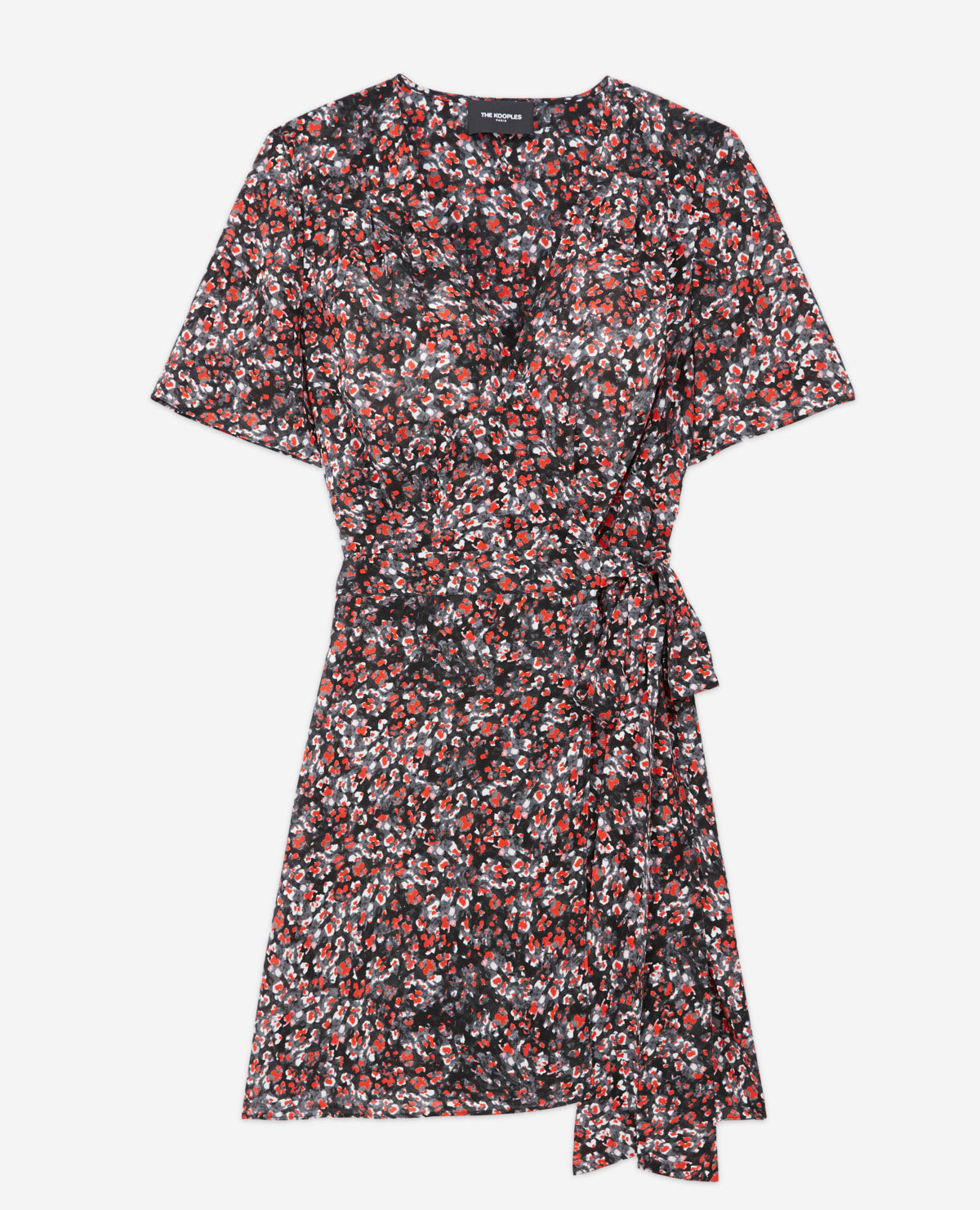 Short Floral Dress - Black - Red - Women