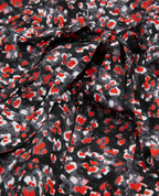 Short Floral Dress - Black - Red - Women