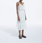The Kooples - Vestido Largo De Encaje Blanco Sin Mangas - Mujer